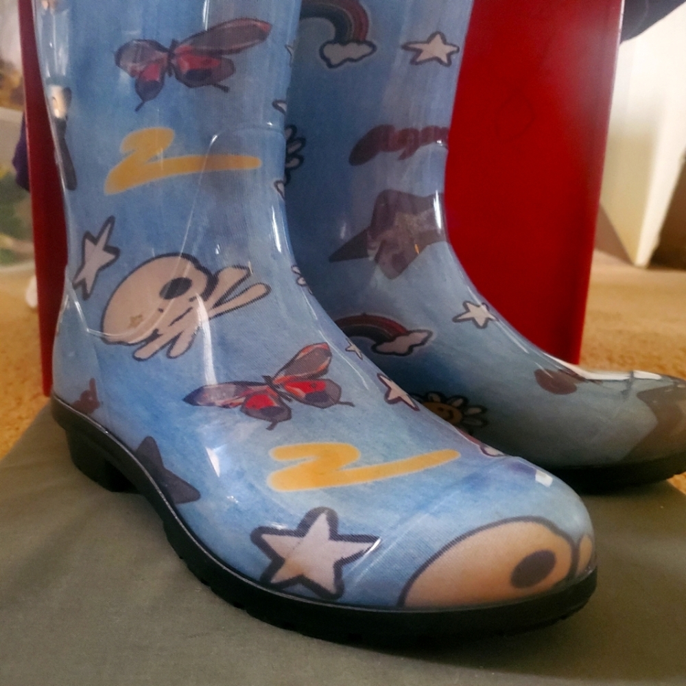 UGG Australia Raana Blue Skull Rain Boots